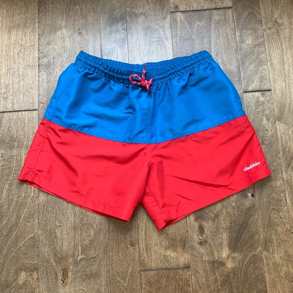 red chubbies swim trunks